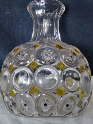 Antique Eapg Jeweled Moon And Stars Water/wine Carafe