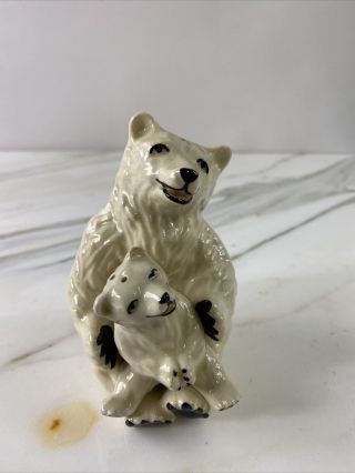 Ceramic Arts Studio Madison Wisconsin Polar Bear And Cub Salt & Pepper Shakers