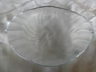 Vintage 1960s Signed Lalique France Crystal Glass Nancy Cendrier Ashtray Bowl