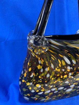 JULIANNE Glass EVENING Block Crystal Mouth Blown Handbag vase 2