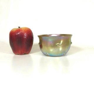 Signed Lct Tiffany Favrile Prunt 4.  25 " Iridescent Bowl 2