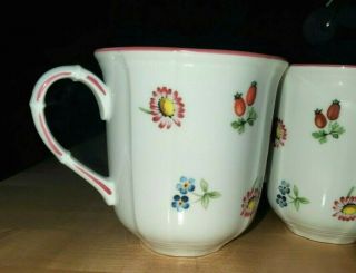 2 Pair Villeroy & Boch Petite Fleur Mugs Cups Coffee Tea