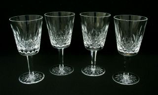 (4) Waterford Irish Crystal Lismore 6 7/8 " Water Goblets - Etch Marked - Excell