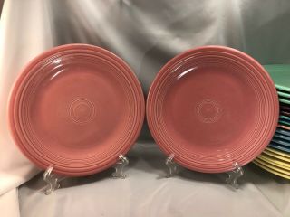 2 Fiesta Rose Pink 10.  5 " Dinner Plates