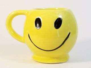 Vintage Mccoy Pottery Sunshine Yellow Smiley Face Smile Happy Coffee Mug/ Cup