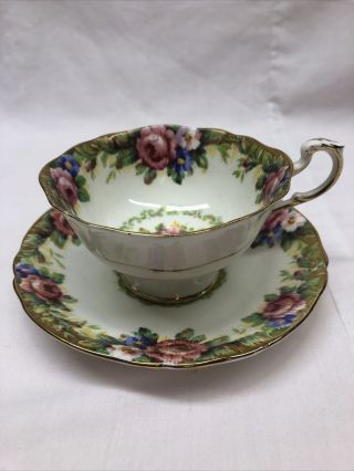 Paragon England Tapestry Rose Fine Bone China Tea Cup & Saucer