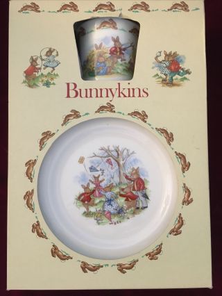 Vintage 1981 Royal Doulton Bunnykins (3) Piece Childrens Dish Set - Nib