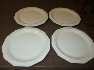 Pfaltzgraff Heritage White Set 4 Dinner Plates Usa 10 "