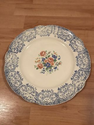 Homer Laughlin Dinner Plate Vintage Blue And White Trim N 43 N 8