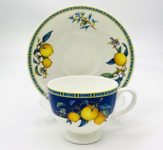 Vtg 1994 - 2000 Citrons By Wedgwood Cup & Saucer Bone China Made In England