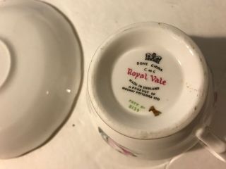 Vintage Royal Vale Tea Cup And Saucer 8139 Bone China England Pink Roses Ecu B7 3