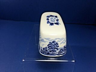 Vintage,  Royal Warwick Lochs of Scotland Blue & White Butter Dish,  Cover Only 2