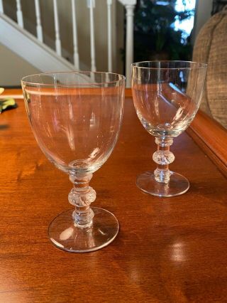 Lalique France Crystal Saint Hubert Port Wine Glasses - 4 5/8 " - Set Of 2
