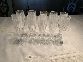Mikasa Park Lane Lead Crystal Champagne Flutes Set Of 10 Retired Pattern