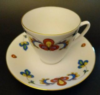 Vintage Farmer’s Rose Porsgrund Norway Porcelain Tea Cup &Saucer Norwegian China 2