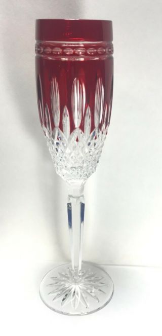 Waterford Crystal Clarendon Ruby Champagne Flute S 9 3/4”