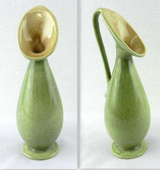 Red Wing Art Pottery M - 1511 & M - 1509 Bud Vases Chartreuse Speckle 7.  25 