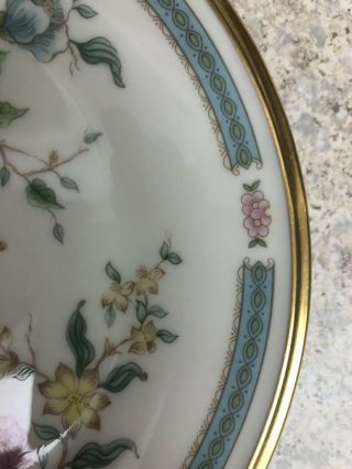 Lenox “Morning Blossom” Salad Plate Flowers with gold trim on cream base 7.  75” 2