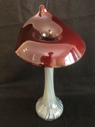 Artist Signed Jack In The Pulpit 12 1/4”tall Art Glass Vase