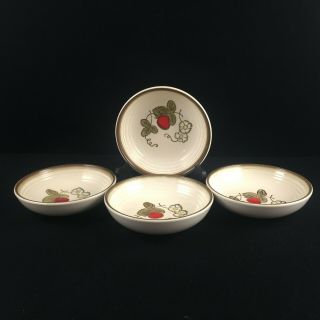 Set of 4 VTG Soup Bowls by Metlox Poppytrail Vernon California Strawberry USA 3