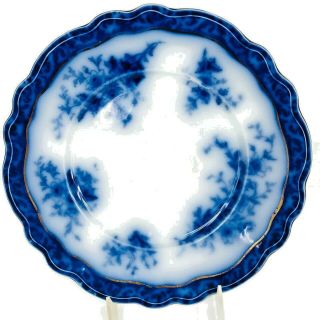 Henry Alcock Flow Blue / White Semi Porcelain Touraine Pattern Dinner Plates