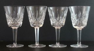 Set Of 4 Signed Waterford Lismore Crystal Claret Wine Glass 5 7/8 "