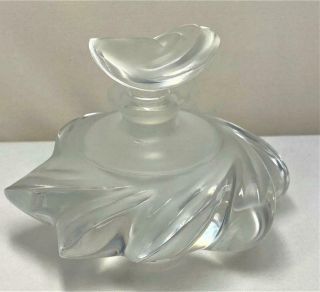 Lalique France Samoa Clear & Frosted Crystal Perfume Bottle Retired