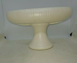 Mccoy Floraline Oval Pedestal Bowl 463,  Ivory Pottery Vase Vintage