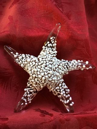 Flawless Exquisite Murano Italy Art Glass Starfish Sea Star Crystal Figurine