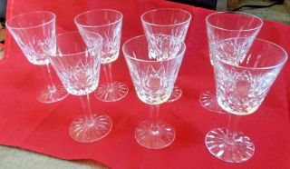 Set Of Seven (7) Waterford Crystal Lismore Claret Wine Glasses 5 7/8 "