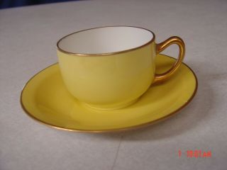Vintage Rosenthal - Bavaria Demitasse Cup & Saucer Yellow W/ Gold Trim
