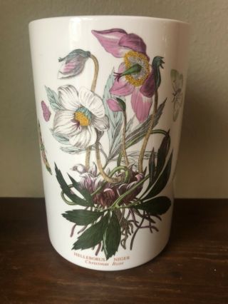 Portmeirion England Botanic Garden Christmas Rose 8 " Canister Vase Jar No Lid