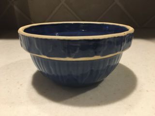 Vintage Blue Glaze Picket Fence Bowl
