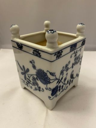 Vintage Vienna Woods Fine China Blue And White Square Candle Holder
