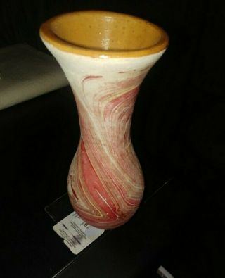 Neat Older Vintage Nemadji Small Bud Vase Pottery App 5 " Multi - Colored