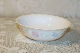 Arcopal Chloe France Scalloped Pink Blue Flowers 6 3/8 " Cereal Bowls (2)
