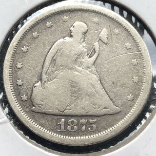 1875 S Seated Liberty Quarter Dollar 25c Rare Better Grade 2084