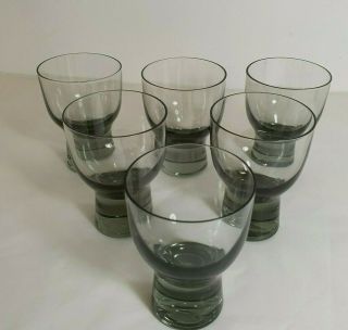 6 X Holmegaard Per Lutken Canada Smoky Cocktail Glasses Goblets Tumblers 9 Cm