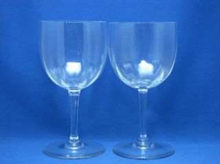 Baccarat Montaigne Optic Set 2 Water /red Wine Glasses Goblets Crystal 7” Signed