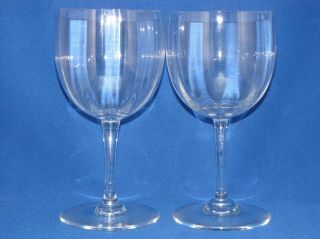 BACCARAT MONTAIGNE OPTIC SET 2 WATER /RED WINE GLASSES GOBLETS CRYSTAL 7” SIGNED 2
