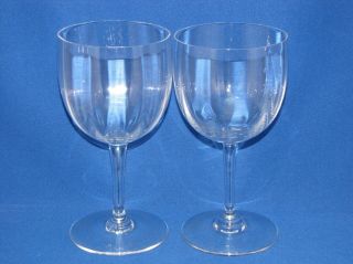 BACCARAT MONTAIGNE OPTIC SET 2 WATER /RED WINE GLASSES GOBLETS CRYSTAL 7” SIGNED 3