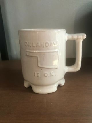 Vintage Frankoma Pottery Oklahoma Is Ok The Sooner State Mug