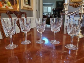 Set 5 Waterford Crystal Water Goblet Glasses 6 7/8 " Lismore Early Gothic Mark