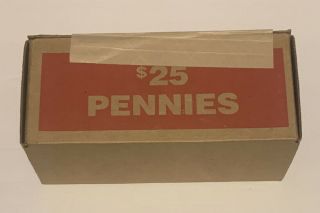 Unsearched,  Fed Box Of Pennies,  $25 Fv