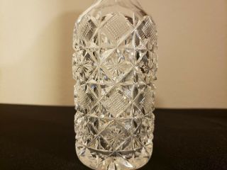 AMERICAN BRILLIANT CUT GLASS BOTTLE WITH STERLING SILVER TOP 2