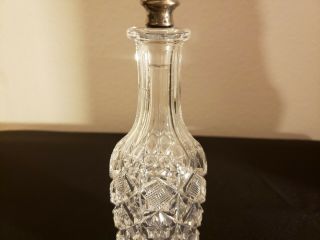AMERICAN BRILLIANT CUT GLASS BOTTLE WITH STERLING SILVER TOP 3