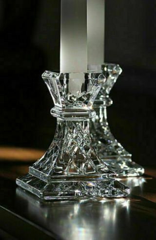 Waterford Crystal Lismore 4 " Candlestick,  Set Of 2