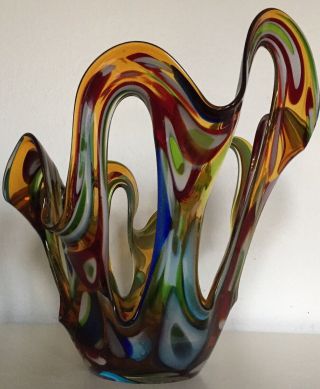 Jozefina Stunning Hand Blown Art Glass Vase Made In Krosno Poland