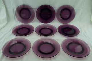 Bryce Aquarius Amethyst Purple (9) Luncheon Plates,  8 1/4 "
