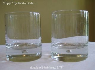 Pippi By Kosta Boda Set Of 2 Double Old Fashioned,  3.  75 " -